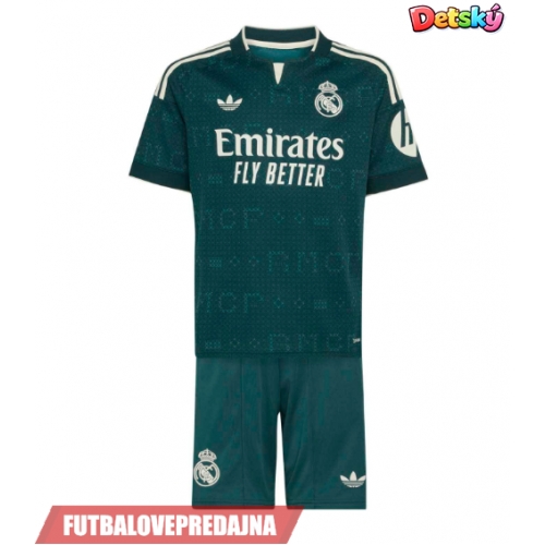 Lacne Dětský Futbalové dres Real Madrid Yan Diomande #25 2026-27 Krátky Rukáv - Preč (+ trenírky)